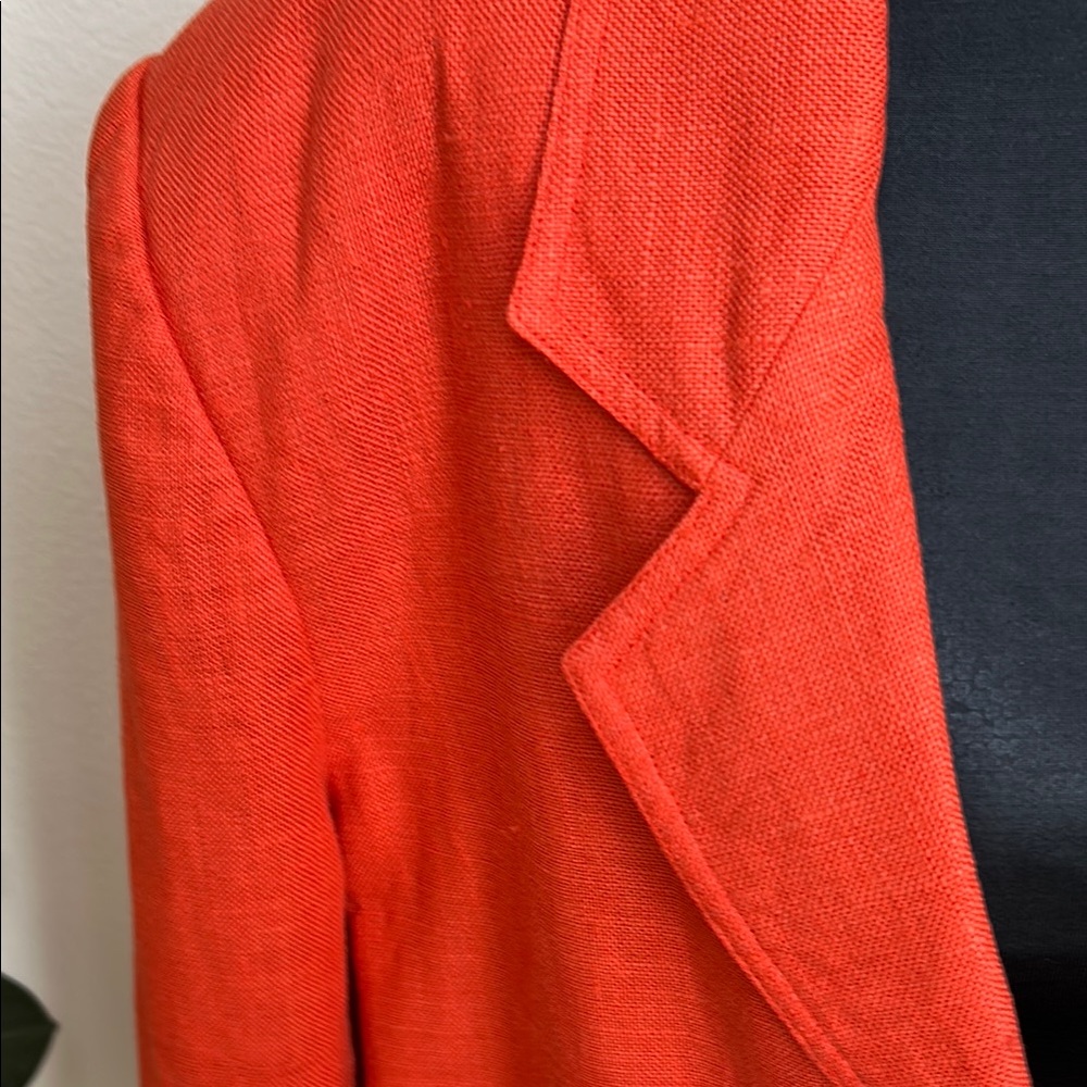 CHAUS LINEN Women's Orange button front Blazer - Picture 5 of 13